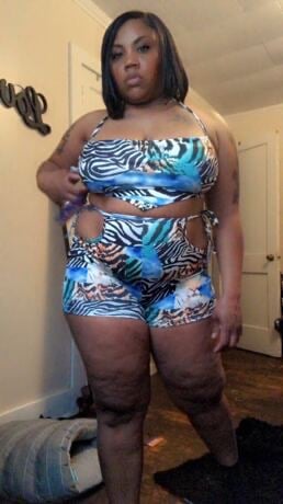 Image of  Plus Animal Print Hanky Hem Halter Top & Cut Out Knot Side Shorts