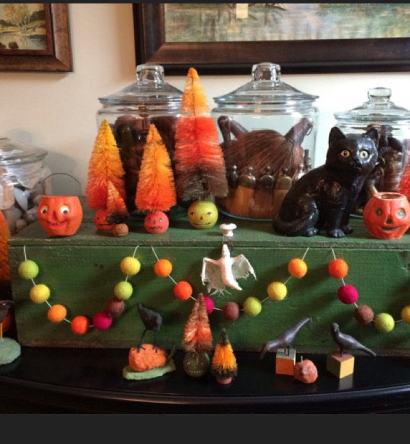 Image of Holiday Colorful Wool Garland #2 twelve feet 48 balls