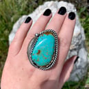 Image 1 of XL Kingman Turquoise Handmade Sterling Silver Statement Ring