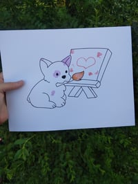 Image 2 of Painting Puppy Coloring Page