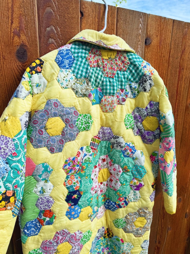 Image of Quilt Coat — Yellow Grandmothers Garden