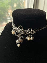 Image 2 of pearls chainmail choker