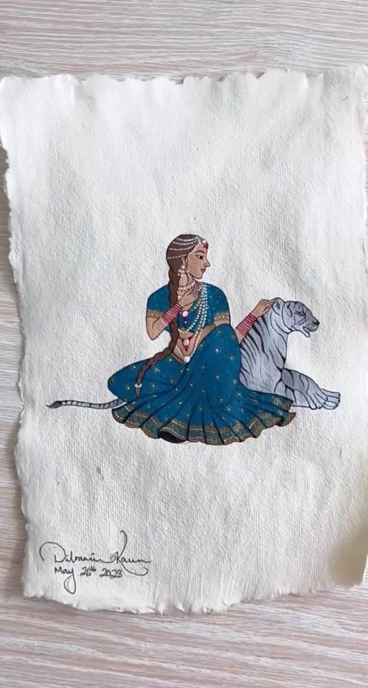 Image of Harmony + MAA + Blue Rani + Tiger  (ORIGINAL art)