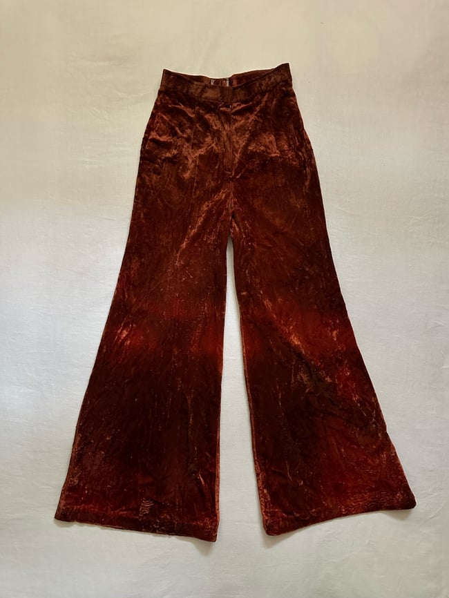 70s sienna slinky velvet trousers 