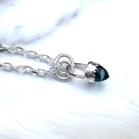 Image 1 of Handmade Sterling Silver Blue Topaz Bullet Point Pendant