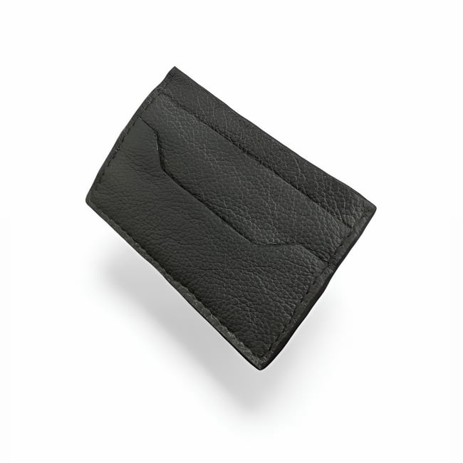 Creased Leather Card Holder