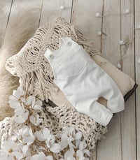 Image 1 of Photo prop | Newborn Dungarees for photoshoot | Dylan | off white