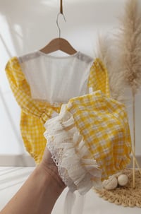 Image 1 of Photo prop | Sitter photoshoot set | Audrey | age 12 months | yellow plaid