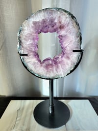 Image 4 of 3.3lb Amethyst Portal Rough Edge Crystal Slab with Custom Stand