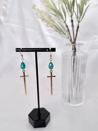 Emerald Sword Earrings