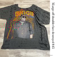 Xlarge biggie gray-orange off shoulder lace destroyed