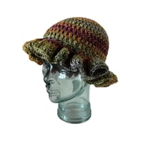 Image 3 of Harvest Tiedye Crochet Ruffle Hat