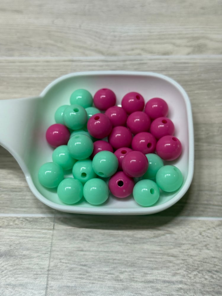 Image of Fuchsia and Aqua Bead Mix