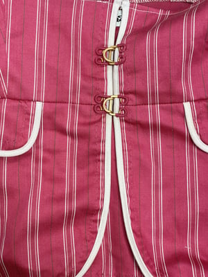 Image of punch pink striped blazer top