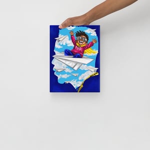 Canvas Print Black Boy Fly