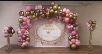 Image 2 of Backdrop With 2 Garlands 4 ft across the top