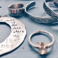 Image 8 of handcrafted sterling silver Rumi out beyond quote cuff