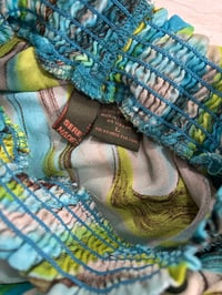 Image 4 of Abstract Swirl Halter Top – Blue & Green | Size L Pre-Owned