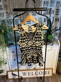 Image 1 of tribal peplum sheer top 