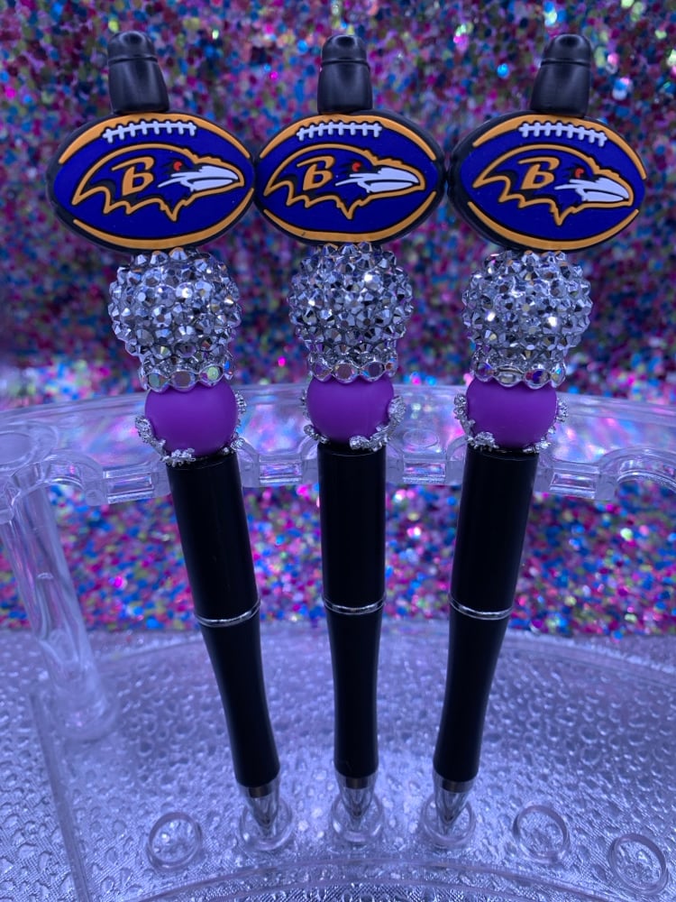 Image of Football Pen Silver Bead 