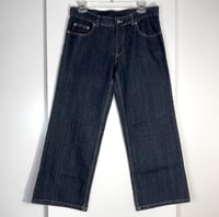 Image 2 of FADED GLORY crop flared gaucho dark blue jean