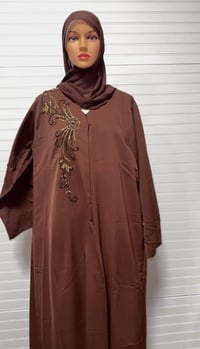 Image 6 of Cross button-up design open Abaya