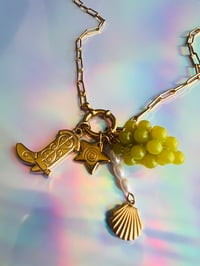 Image 3 of CHARM NECKLACE - BOOT, GRAPES 