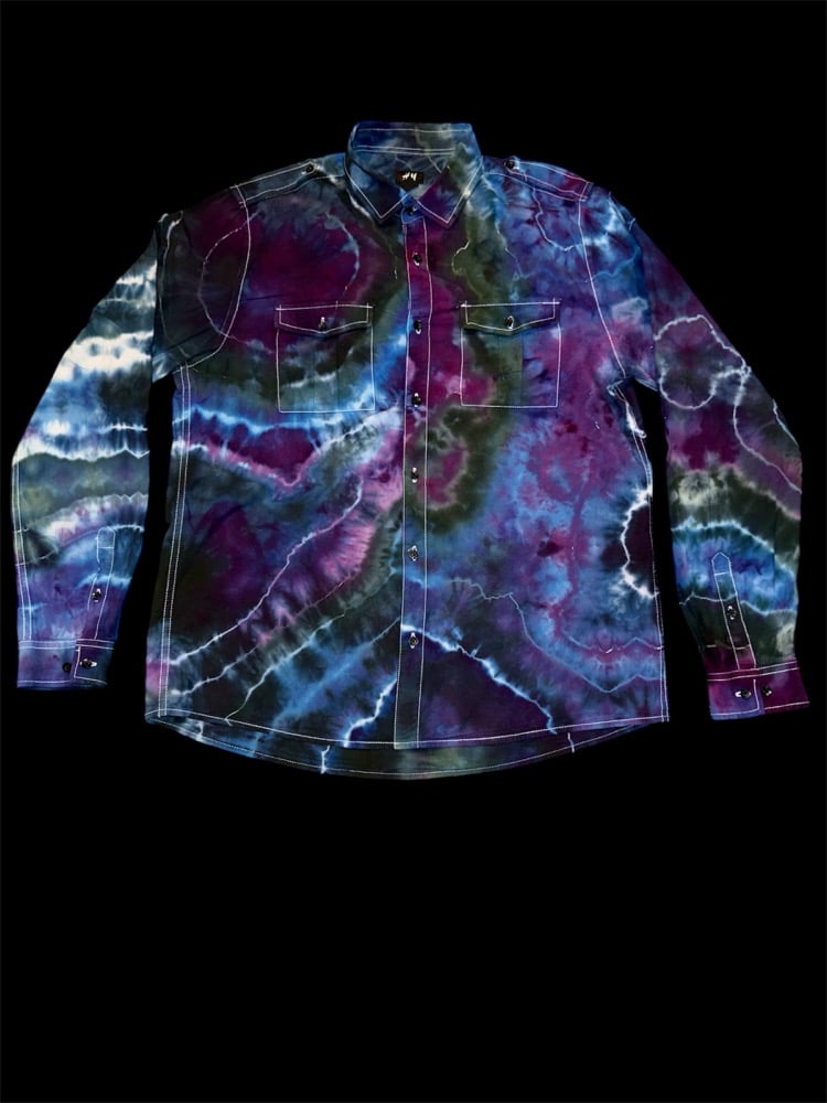 Image of (L) Deep Space Long Sleeve Button Up 