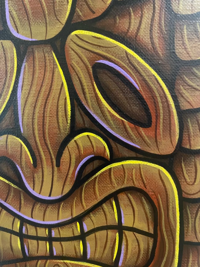 Tiki Painting- Grimacing Face