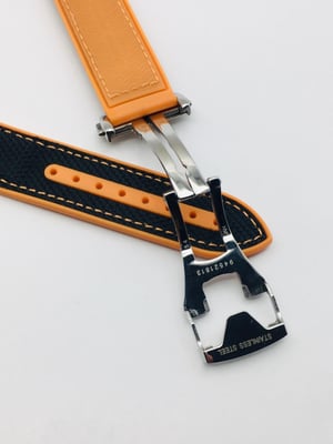 Image of 20mm-22mm Black/orange Nylon silicone Rubber Watch Strap Band,Omega seamaster Planet Ocean.new