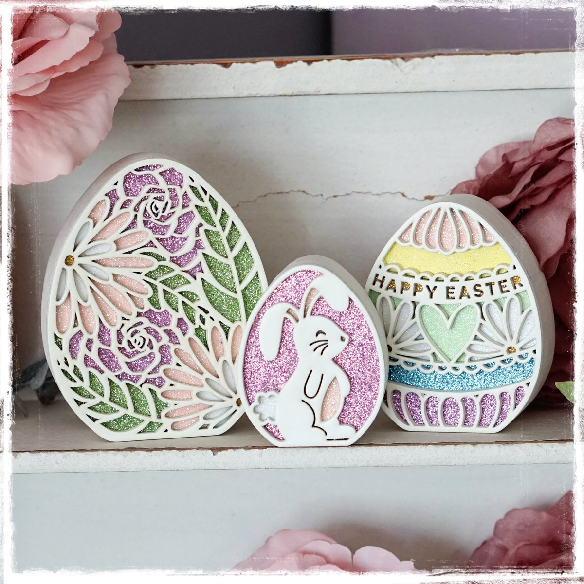 Image of PREORDER Floral Happy Easter Egg - medium