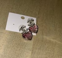 Image 4 of CC Heart earrings