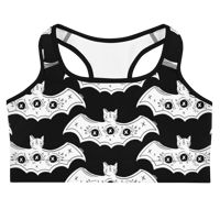 Image 1 of Black and White 3 Eyed Bats Sports bra