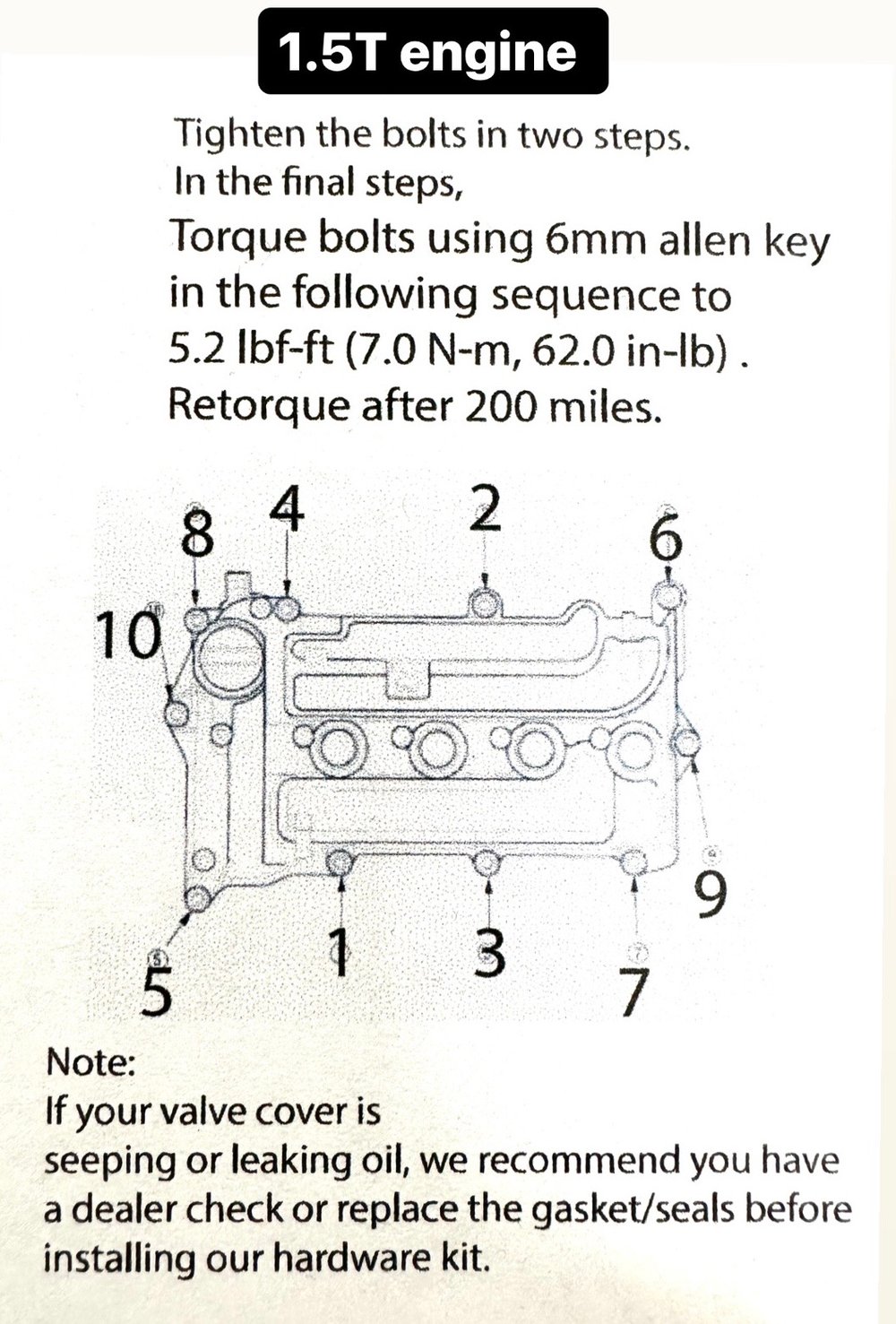 Honda Civic Type R (FK8/FL5) /Accord/civic 2.0T and 1.5T (10th gen)Titanium Valve Cover Bolt Kit