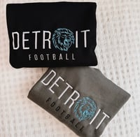 Black embroidery football crewneck