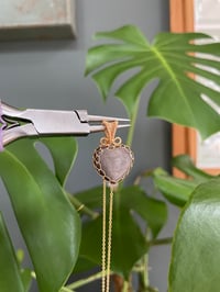 Image 5 of Gold Silver Sheen Obsidian Heart Crystal Necklace