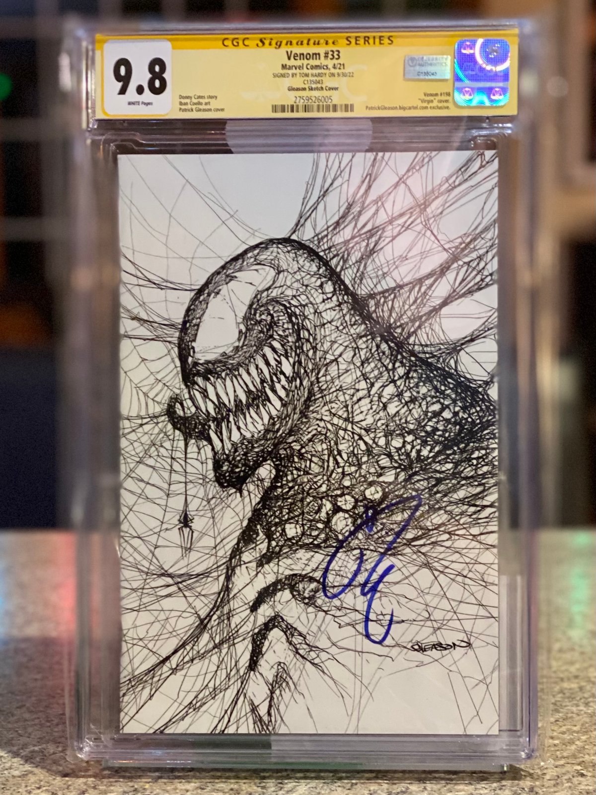 TOM HARDY SIGNED VENOM 33 CGC SS 9.8 Celebrity Authentics