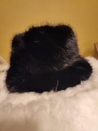 Image 1 of FIONA FUR HAT BLACK 