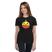 Image 15 of Youth Short Sleeve T-Shirt - Jack O Lantern Vintage Red Yellow