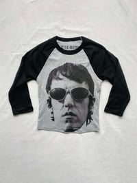 Image 1 of FACE PRINT BLACK RAGLAN BABY 3/4TEE