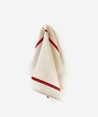Image 2 of THICK LINEN KITCHEN CLOTH White/Red