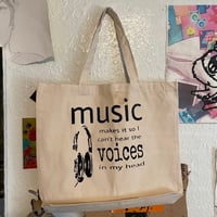 Image 3 of flesh and music tote bag pink