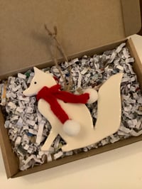 Image 1 of Ceramic Fox decoration Red