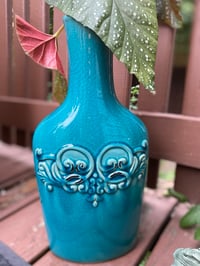 Image 3 of Polka Dot/ Angel Wing Begonia in Tall Teal Vase