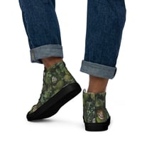 Image 4 of Men’s Flora and Fauna Goblincore Grunge Snails and Moss High Top Canvas Shoes