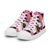 Image 3 of Icons Women’s high top canvas shoes hot pink