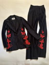 70s noir western suit with butterflies