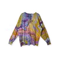 Image 1 of XL Unisex Adult Soft Long Sleeve Tee in Bright Geode Ice Dye