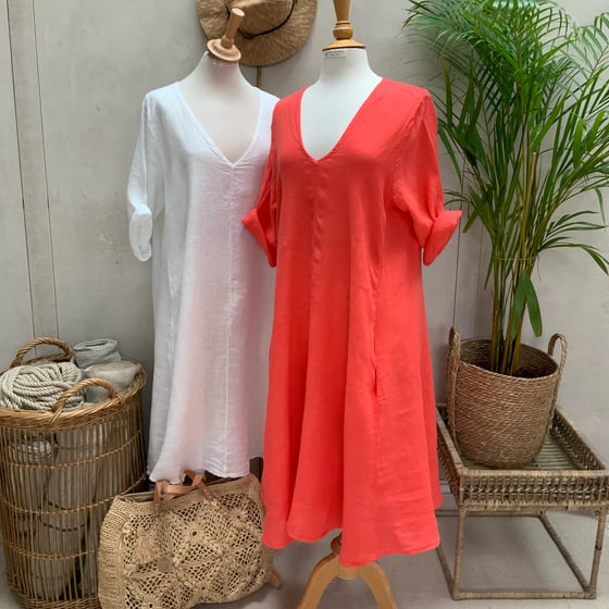 Image of Robe En Lin Alizé Corail