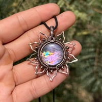 Image 4 of Purple Labradoite Sun/Flower Pendant 🌻💜